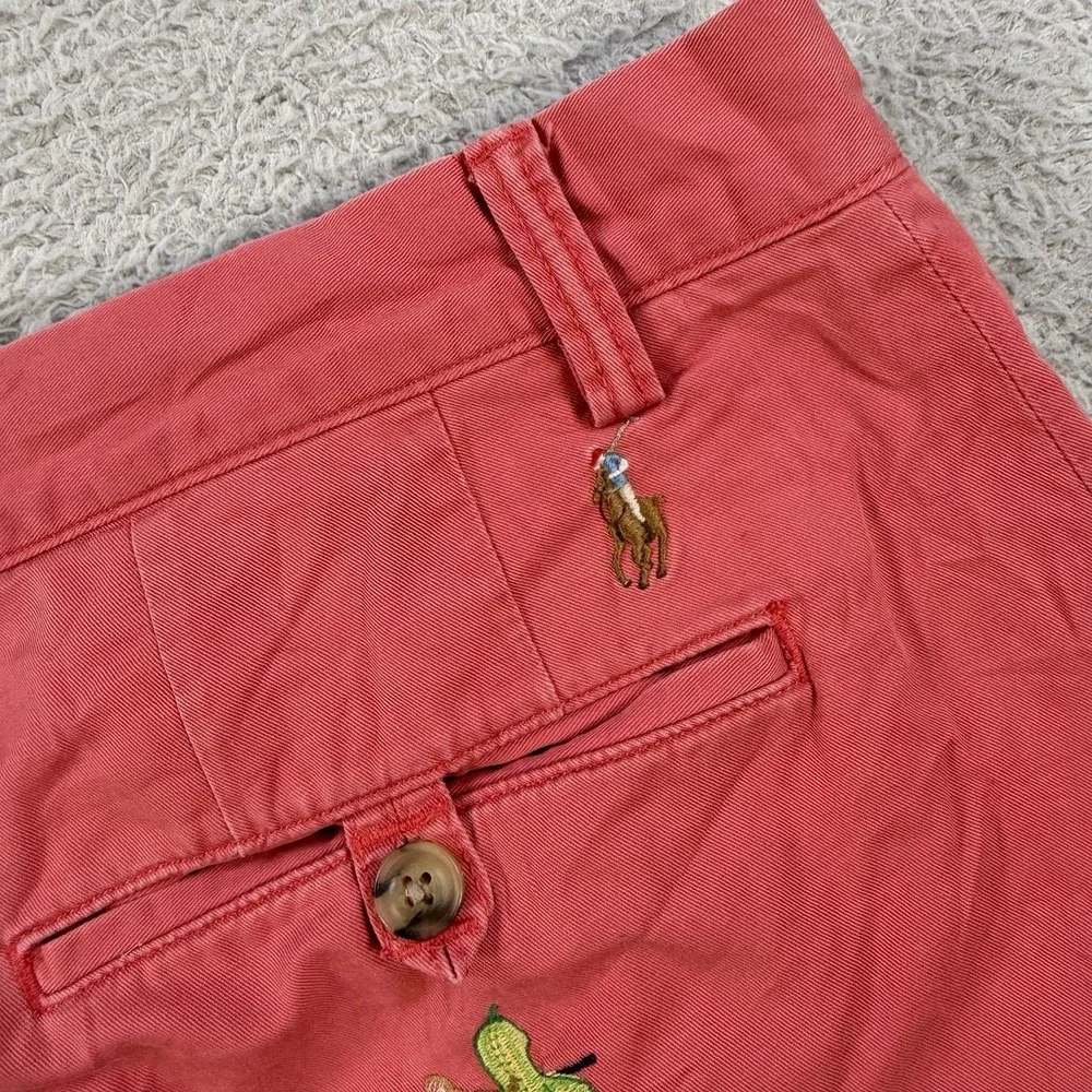 Polo Ralph Lauren Shorts Mens 32 Pink Embroidered Cricket Squash Chino Pony